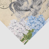 ヴィンテージの鶏の青い花の郵便はがきのティッシュペーパー 薄葉紙 (詳細)