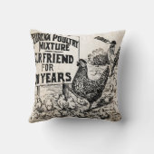 ヴィンテージの鶏の餌広告枕 クッション (裏面)