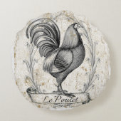 ヴィンテージの鶏 ラウンドクッション (裏面)