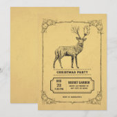 ヴィンテージの鹿の招待状 招待状 (正面/裏面)
