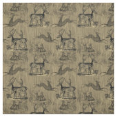 ヴィンテージの鹿の素朴模様 ファブリック (見本)