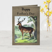 ヴィンテージの鹿の親父の父の日カード 子供たちから  カード (黄色い花)