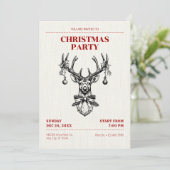 ヴィンテージの鹿の飾り付き 招待状 (スタンド正面)