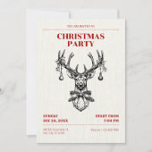 ヴィンテージの鹿の飾り 招待状 (正面)