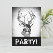 ヴィンテージの鹿狩猟アート　招待状 招待状 (スタンド正面)