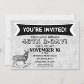 ヴィンテージの鹿狩猟アート　招待状 招待状 (裏面)