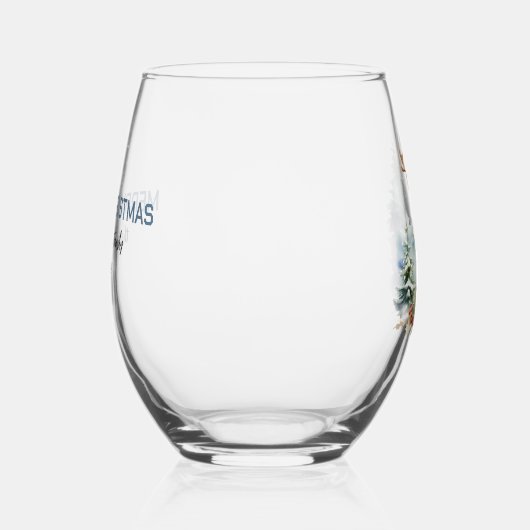 ヴィンテージの鹿 ステムなしワイングラス (右)