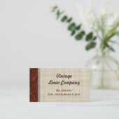 ヴィンテージの麻布および革名刺 名刺 (スタンド正面)