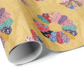 ヴィンテージの黄色いキルト ラッピングペーパー (ロールコーナー)