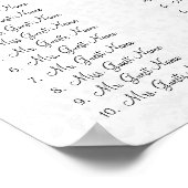 ヴィンテージの黄色いティール(緑がかった色)の座席表12表 ポスター (角)