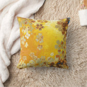 ヴィンテージの黄色い花パターン クッション (ブランケット)