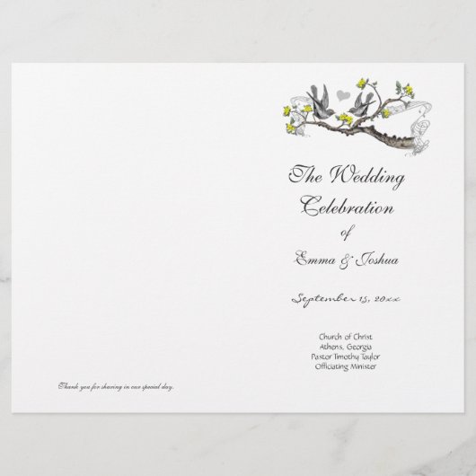 ヴィンテージの黄色と灰色のプログラムカバー (正面)