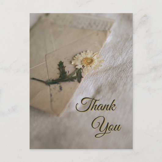 ヴィンテージの黄色と白のデイジーレター ポストカード (正面)