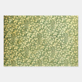 ヴィンテージの黄色と緑の古いパターンのデザイン ラッピングペーパーシート (正面3)