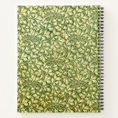 ヴィンテージの黄色と緑の葉のパターン名 ノートブック (裏面)
