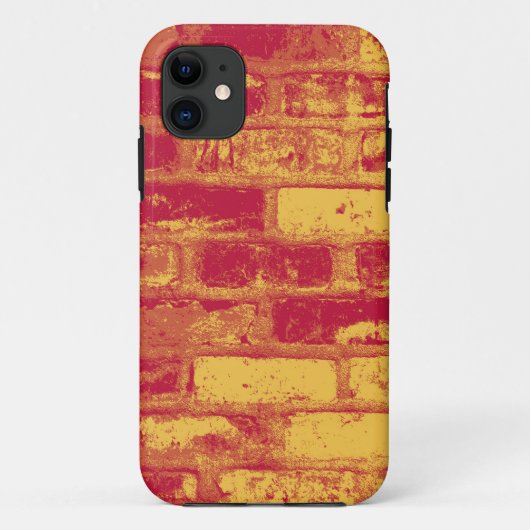 ヴィンテージの黄色と赤のレンガの壁 Case-Mate iPhoneケース (裏面)