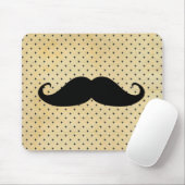 ヴィンテージの黄色の水玉模様のおもしろいで黒い髭 マウスパッド (マウス)