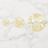 ヴィンテージの黄色の花柄のトワルドジューイシャワー コンフェッティ (裏面)