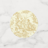 ヴィンテージの黄色の花柄のトワルドジューイシャワー コンフェッティ (スモール正面)