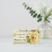 ヴィンテージの黄色バラの名刺 名刺 (スタンド正面)