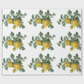 ヴィンテージの黄色バラの絵画のギフトの紙 ラッピングペーパー (フラット)