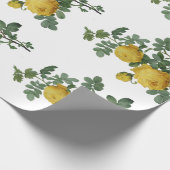 ヴィンテージの黄色バラの絵画のギフトの紙 ラッピングペーパー (角)