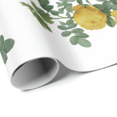 ヴィンテージの黄色バラの絵画のギフトの紙 ラッピングペーパー (ロールコーナー)