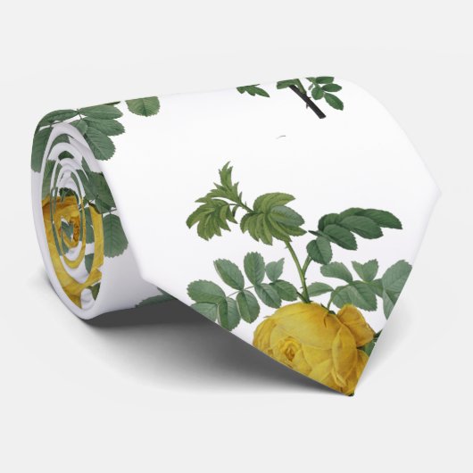 ヴィンテージの黄色バラの絵画のタイ ネクタイ (ロール)