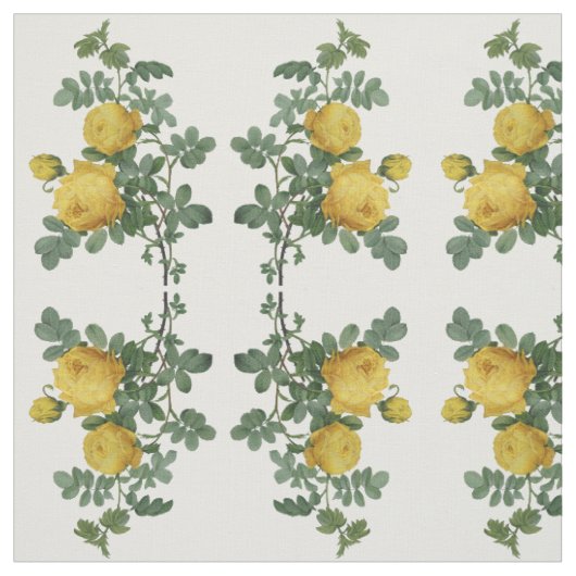 ヴィンテージの黄色バラの絵画の織物 ファブリック (見本)