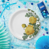 ヴィンテージの黄色バラの絵画 ペーパープレート (パーティー)