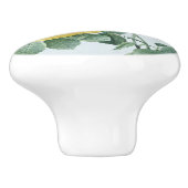 ヴィンテージの黄色バラ、美しいceramibのノブ セラミックノブ (側面)