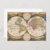 ヴィンテージの黄道を示す地図はがき ポストカード (正面/裏面)