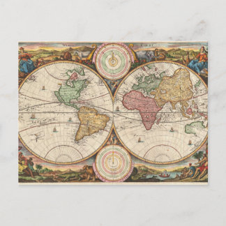 ヴィンテージの黄道を示す地図はがき ポストカード