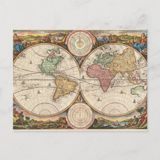ヴィンテージの黄道を示す地図はがき ポストカード (正面)