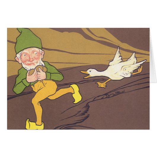 ヴィンテージの黄金の卵を産むイソップ寓話のガチョウ (正面横)