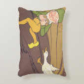 ヴィンテージの黄金の卵を産むイソップ寓話のガチョウ アクセントクッション (正面(垂直))