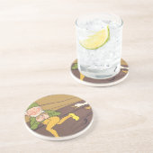 ヴィンテージの黄金の卵を産むイソップ寓話のガチョウ コースター (側面)