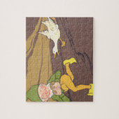 ヴィンテージの黄金の卵を産むイソップ寓話のガチョウ ジグソーパズル (縦)