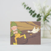 ヴィンテージの黄金の卵を産むイソップ寓話のガチョウ ポストカード (スタンド正面)