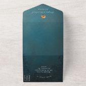 ヴィンテージの黄金色の葉rsvp添付結婚済み オールインワン招待状 (外側)