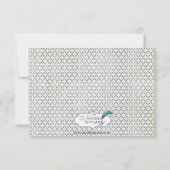 ヴィンテージの黒いクリーム色のダイヤモンド結婚式の応答カード 出欠カード (裏面)