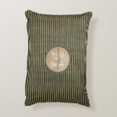 ヴィンテージの黒いチッカーパターンモノグラムのバーラップ アクセントクッション (裏面(縦))