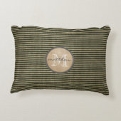 ヴィンテージの黒いチッカーパターンモノグラムのバーラップ アクセントクッション (裏面)