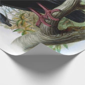 ヴィンテージの黒いハゲワシの鳥の切り離し ラッピングペーパー (角)