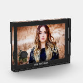 ヴィンテージの黒いバラ写真パーソナライズされた フォトブロック (左)