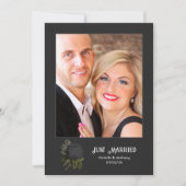 ヴィンテージの黒いバラ結婚の写真 案内状 (正面)