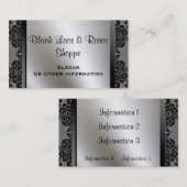 ヴィンテージの黒いレースのバラの金ゴールドの名刺 名刺 (正面/裏面)