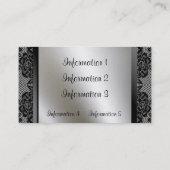 ヴィンテージの黒いレースのバラの金ゴールドの名刺 名刺 (裏面)