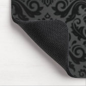 ヴィンテージの黒い及び灰色のダマスク織 マウスパッド (コーナー)