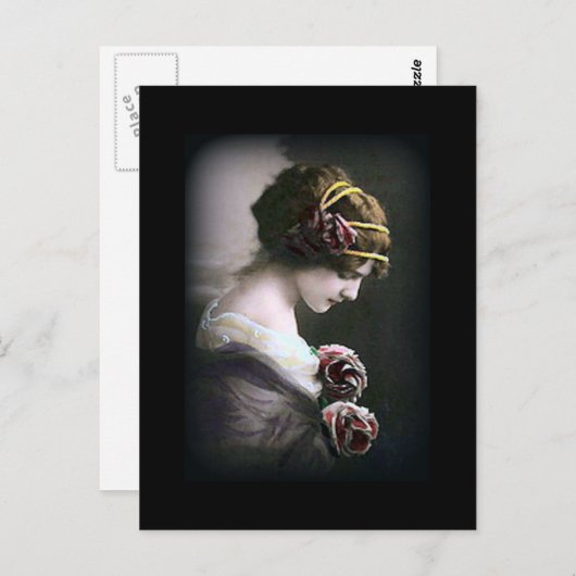 ヴィンテージの黒い女性のポストカード ポストカード (正面/裏面)